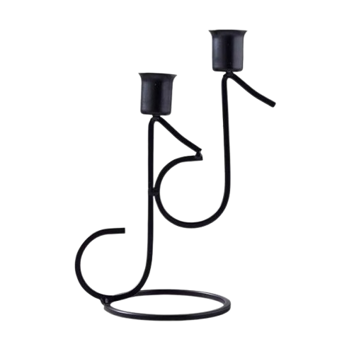IRON LOOP CANDLE HOLDER (BLACK)